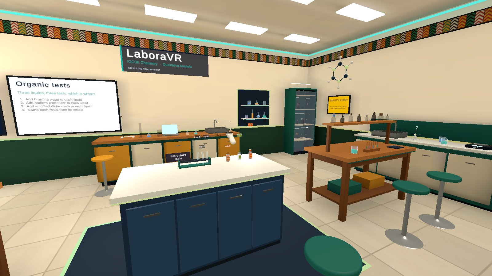 Organic tests bench in the LaboraVR lab
